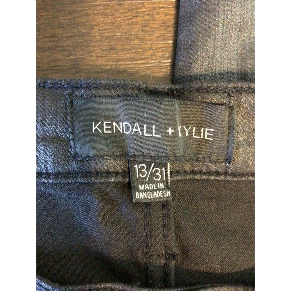 Kendall + Kylie Coated Black Kontour High Rise Pants, Sz 13/31 NWT - Picture 5 of 9